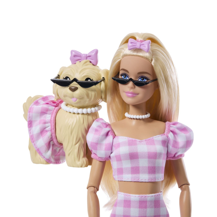 BARBIE TWINNING LOOKS SET PAPUSA BARBIE BLONDA SI CATEL CU ACCESORII [4]