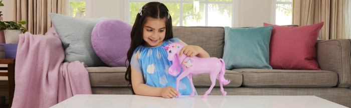 BARBIE UNICORN ROZ CU LUMINI STRALUCITOARE SI SUNETE [3]