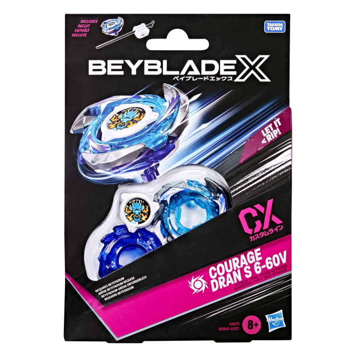 BEYBLADE X LET IT RIP SET LANSATOR SI ROATA COURAGE DRAN S 6-60V [1]