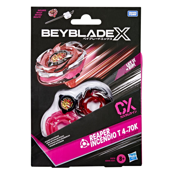BEYBLADE X LET IT RIP SET LANSATOR SI ROATA REAPER INCENDIO T 4-70K [1]