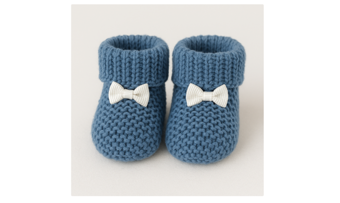 Botosei tricotati, 0-3 luni, Albastru [1]