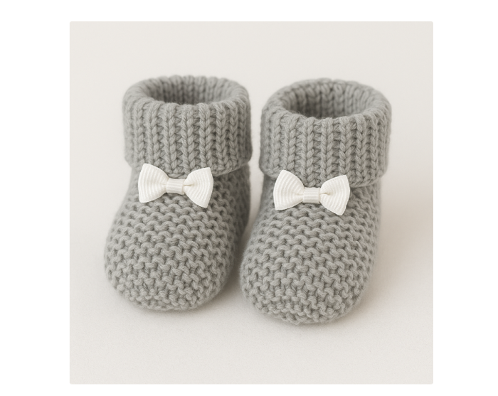 Botosei tricotati, 0-3 luni, Gri [1]
