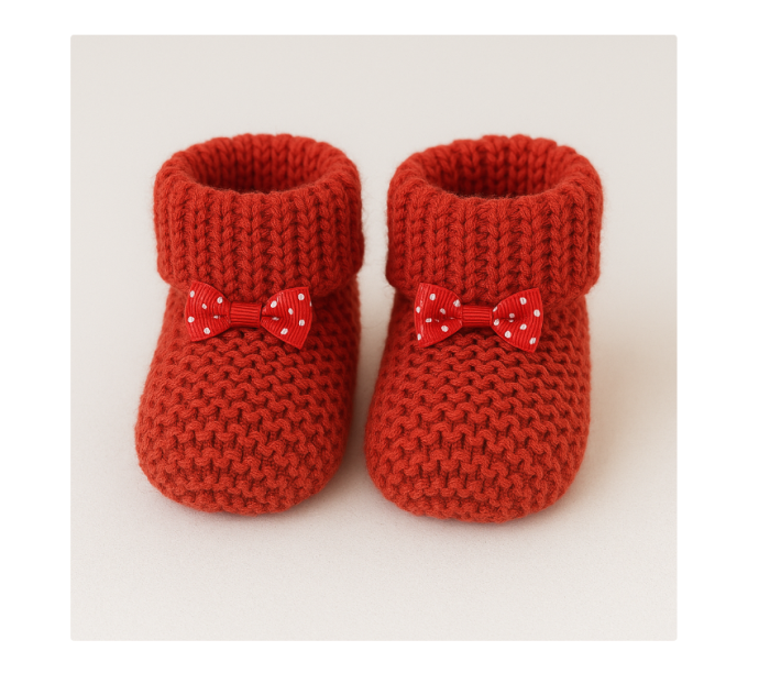 Botosei tricotati, 0-3 luni, Rosu [1]
