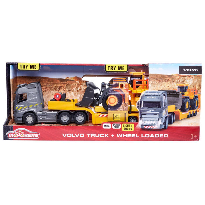Camion Majorette Volvo cu remorca si buldozer [13]