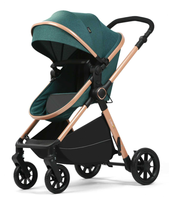 Carucior 2 in 1, Cu Suspensie,  Geanta inclusa, Strangere compacta, Maner reversibil, Green [3]