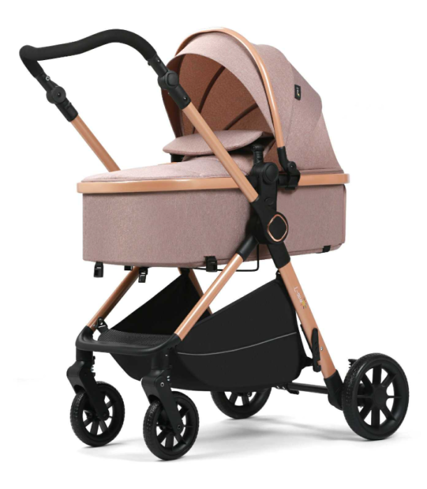 Carucior 2 in 1, Cu Suspensie, Geanta inclusa, Strangere compacta, Maner reversibil, Bej [2]