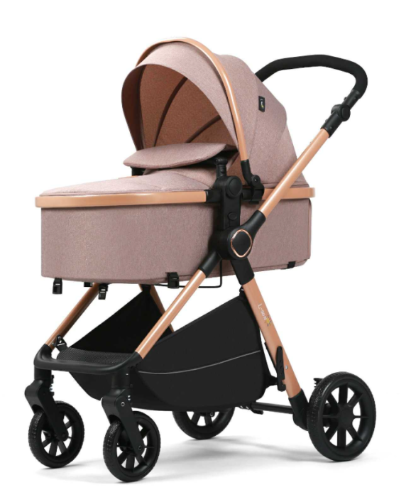 Carucior 2 in 1, Cu Suspensie, Geanta inclusa, Strangere compacta, Maner reversibil, Bej [4]