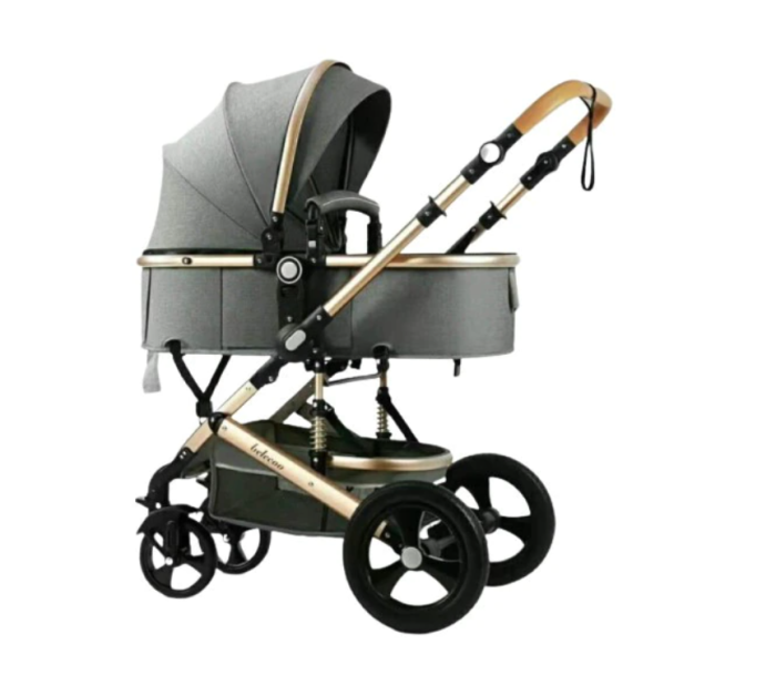 Carucior 2 in 1 landou transformabil, 0-36 luni, cadru de aluminiu sidefat, suspensie dinamica, Graphit [2]