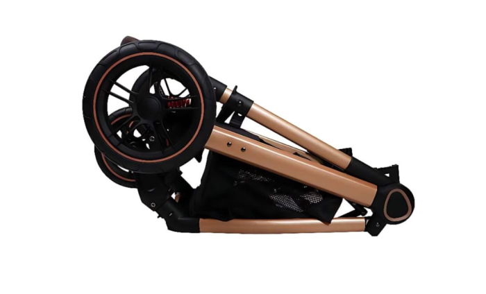 Carucior 2 in 1,Suspensie dubla pe roata ,Geanta inclusa, strangere compacta, Belecoo, Albastru [5]