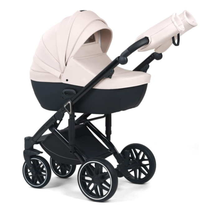 Carucior 3 in 1, 0-36 luni, Colectia Fizio-Lux, Piese distincte, Reversibil, Cu Suspensii, Husa de ploaie si insecte, Manusi de protectie, Eco-piele, Alb unt [2]