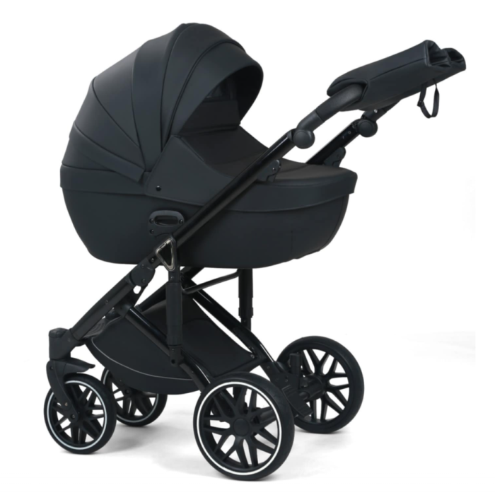 Carucior 3 in 1, 0-36 luni, Colectia Fizio-Lux, Piese distincte, Reversibil, Cu Suspensii, Husa de ploaie si insecte, Manusi de protectie, Eco-piele, Negru [2]