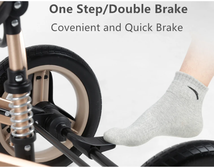 Carucior 3 in 1, Cu suspensii, Geanta termica pentru accesorii si salteluta, Black [6]