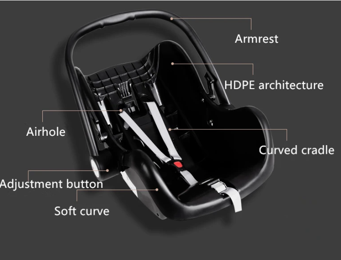 Carucior 3 in 1, Geanta de scutece, Suspensie dinamica, Bej Bicolor [5]