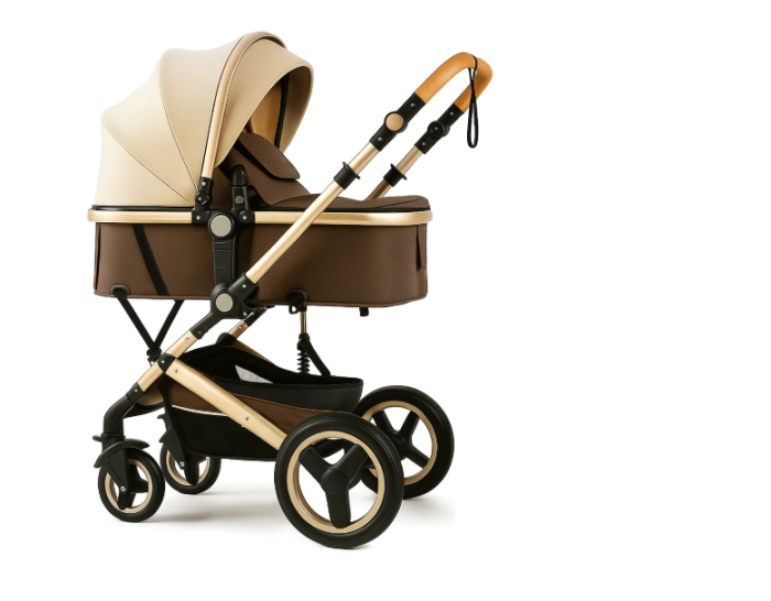 Carucior 3 in 1, Geanta de scutece, Suspensie dinamica, Belecoo [4]