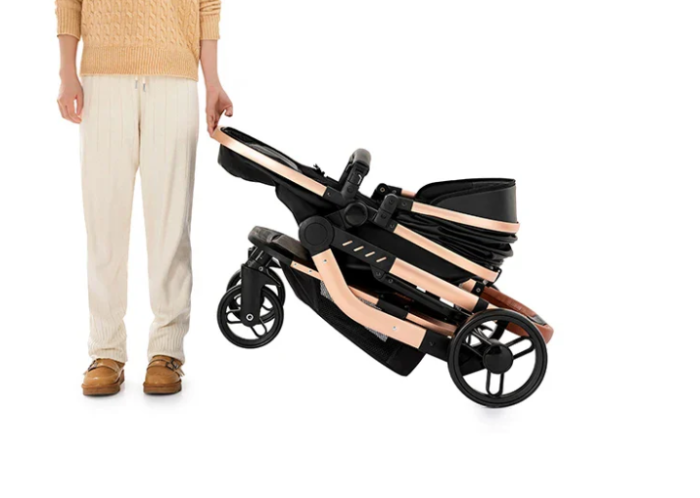 Carucior 3 in 1, Geanta de scutece, Suspensii,  Cadru ergonomic si ranforsat, Rezistent la umiditate, Negru [12]