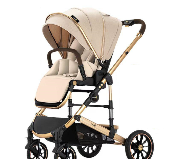 Carucior copii, 0-3 ani, Cu suspensii, Landou reversibil, Pozitie de somn, Bej [3]