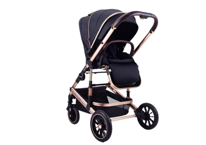 Carucior copii, 0-3 ani, Cu suspensii, Landou reversibil, Pozitie de somn, Negru [4]