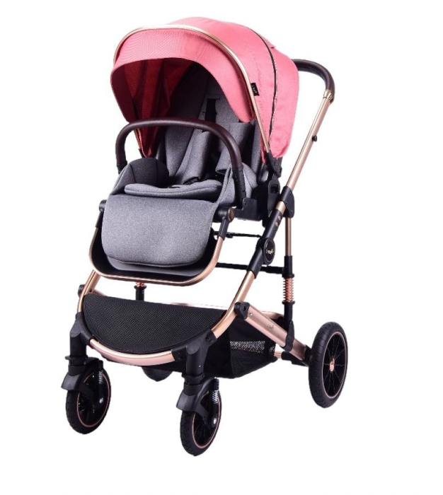 Carucior copii, 0-3 ani, Cu suspensii, Landou reversibil, Pozitie de somn, Red [3]