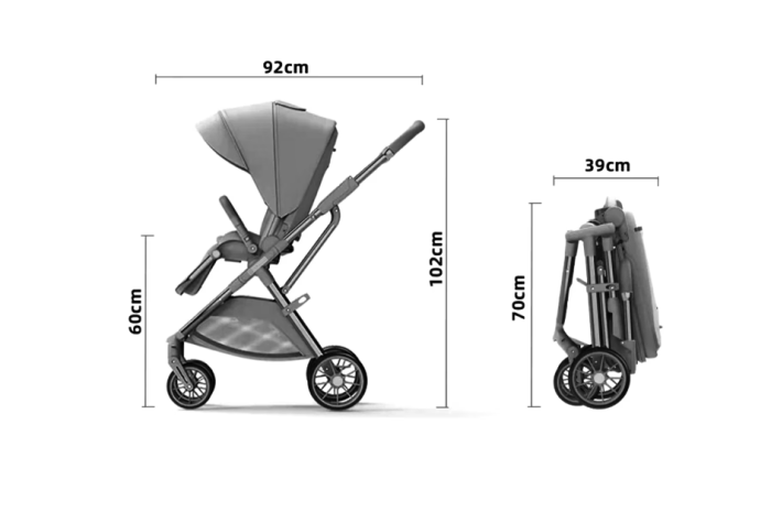 Carucior copii, 0-36 luni, sarcina maxima 22 kg, Landou reversibil, Colectie Lux, Roz [5]