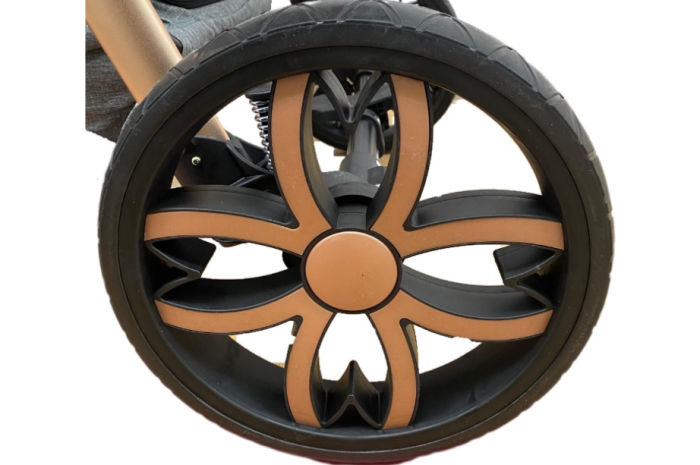 Carucior copii, 3 in 1 ,Cu 3 piese distincte, suspensie pe roata, reversibil, bej [9]