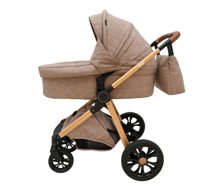 Carucior copii, 3 in 1 ,Cu 3 piese distincte, suspensie pe roata, reversibil, bej [2]