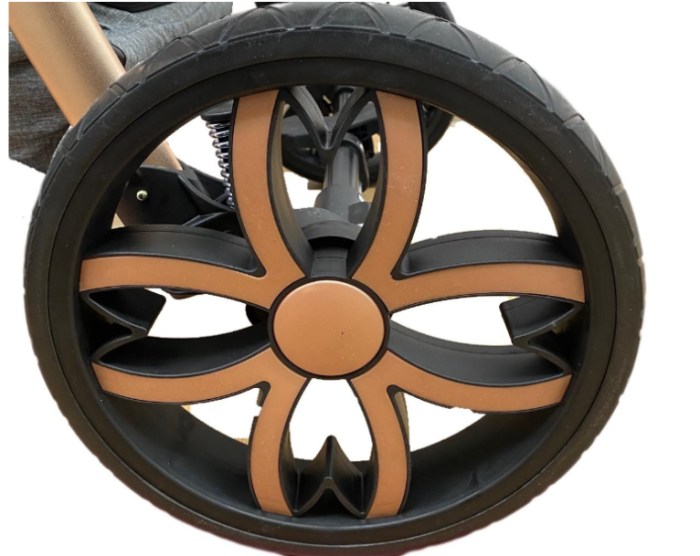 Carucior copii, 3 in 1 ,Cu 3 piese distincte, suspensie pe roata, reversibil, Gri [7]