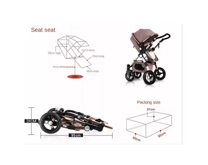 Carucior multifunctional 3 in 1, Dubla suspensie, Modul scoica inclus, Maner reversibil si telescopic, Parasolar cu piele, Saltea de infasat, Albastru [11]