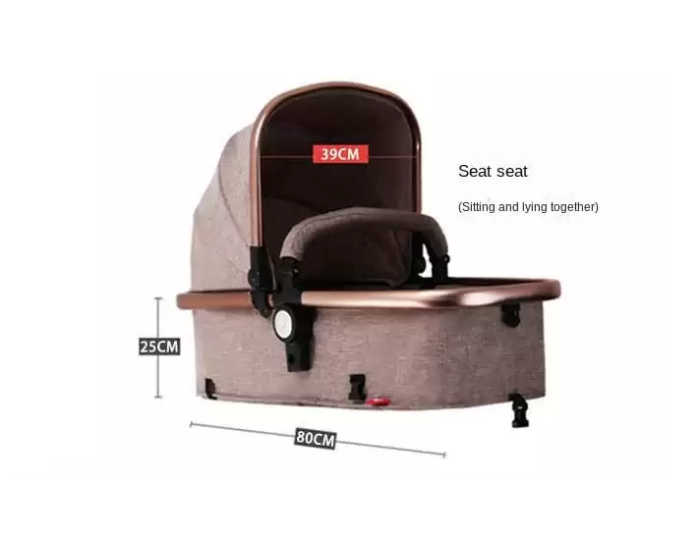 Carucior multifunctional 3 in 1, Dubla suspensie, Modul scoica inclus, Maner reversibil si telescopic, Parasolar cu piele, Saltea de infasat, Albastru [10]