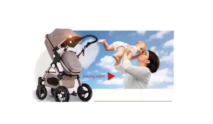 Carucior multifunctional 3 in 1, Dubla suspensie, Modul scoica inclus, Maner reversibil si telescopic, Parasolar cu piele, Saltea de infasat, Bej [7]