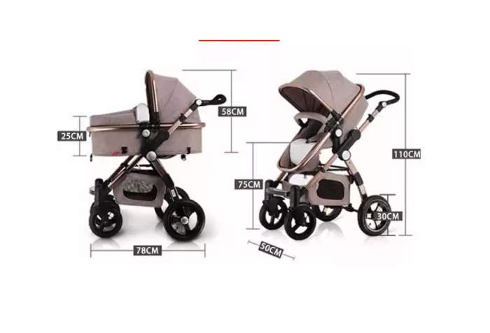 Carucior multifunctional 3 in 1, Dubla suspensie, Modul scoica inclus, Maner reversibil si telescopic, Parasolar cu piele, Saltea de infasat, Mov [9]