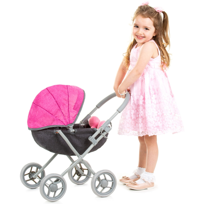 Carucior pentru papusi Chipolino Daisy grey pink linen [4]
