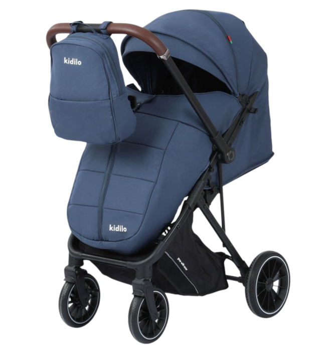 Carucior sport, Kidilo, Pentru toamna-iarna, Husa de picioare, Copertina extensibila,  Negru [4]