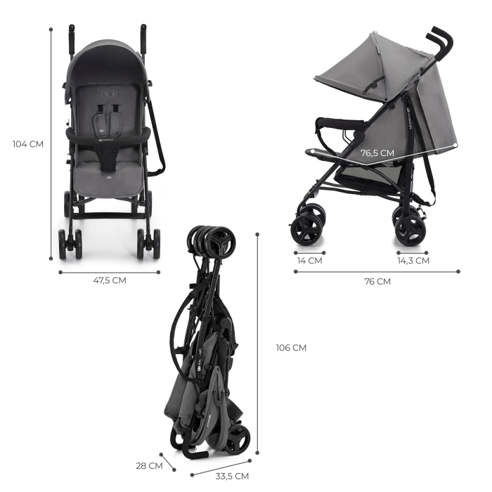 CARUCIOR SPORT KINDERKRAFT TIK, TIP UMBRELA, STONE GREY [7]