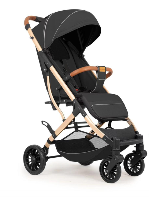 Carucior sport, tip troler, Cu husa de iarna, Geanta pentru scutece, Roti cauciuc, Strangere ultracompacta, Negru [3]