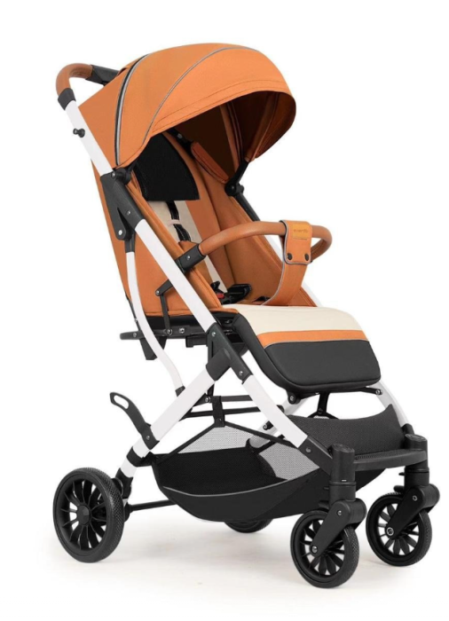 Carucior sport, tip troler, Cu husa de iarna, Geanta pentru scutece, Roti cauciuc, Strangere ultracompacta, Oranje [3]