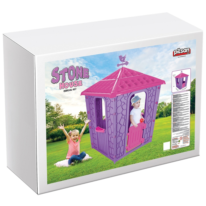 Casuta pentru copii Pilsan Stone House gray purple [2]