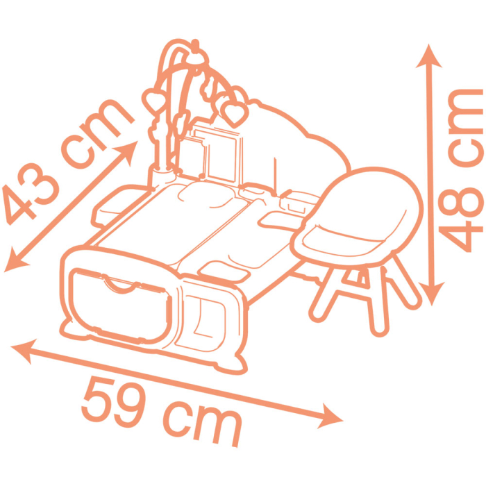 Centru de ingrijire pentru papusi Smoby Baby Nurse Cocoon Nursery 3 in 1 cu 16 accesorii [2]