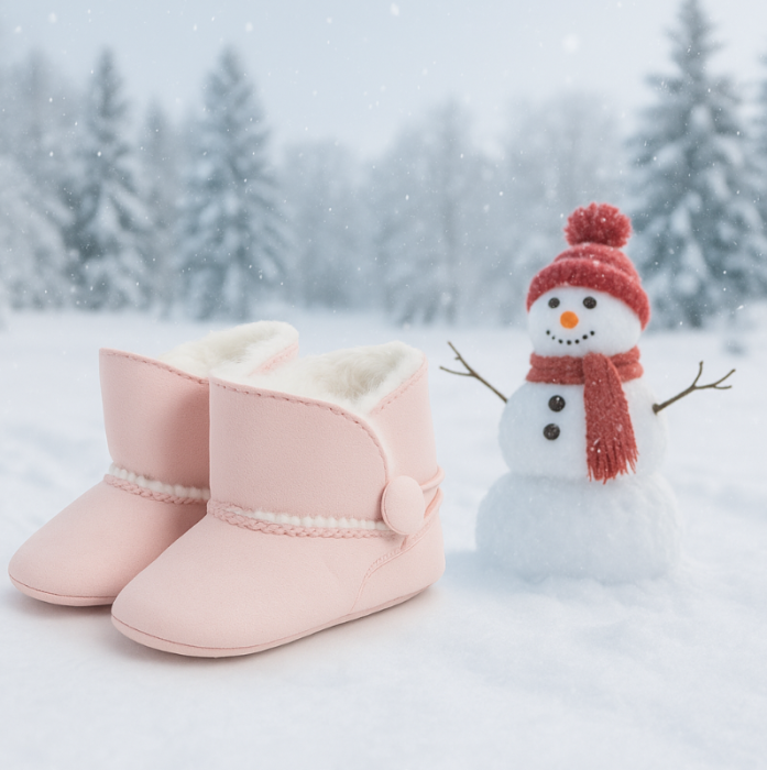 Cizmulite fetita, Strangere cu elastic si nasturel, Roz [5]