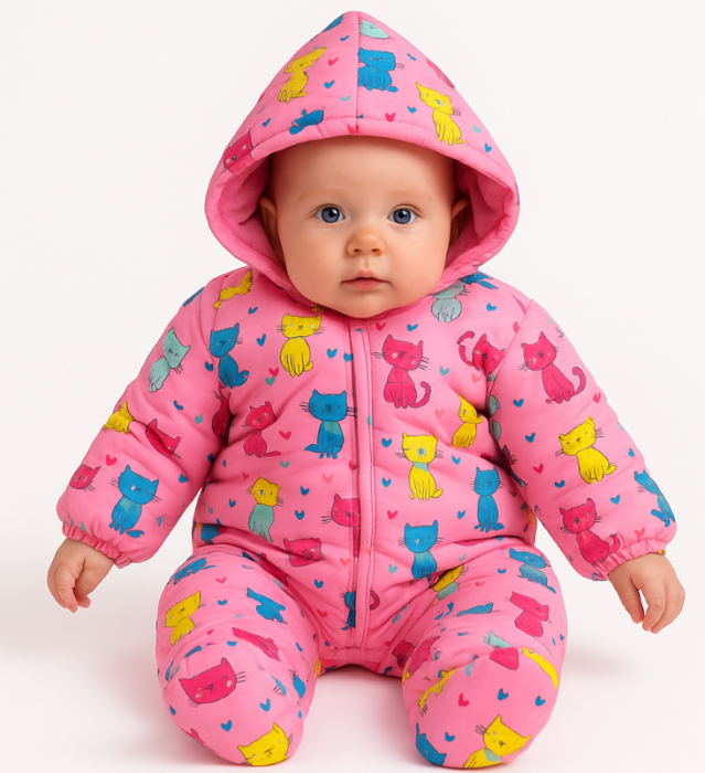 Combinezon bebe, imblanit, model Miau, Roz [2]