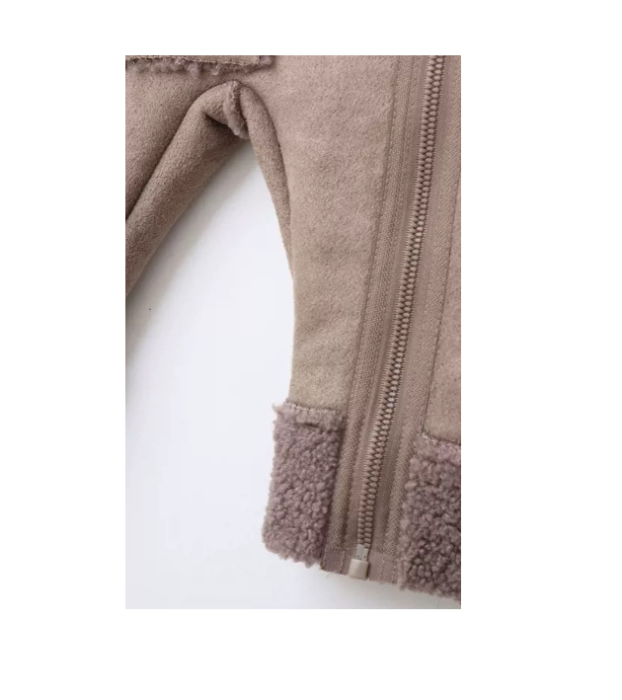 Combinezon bebelusi, Din blanita, Cu gluga si buzunar, Maro [6]