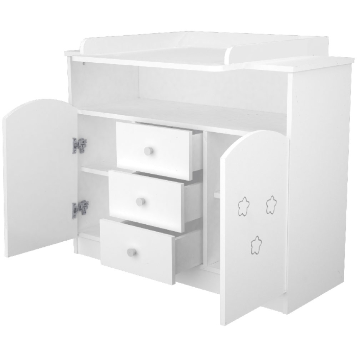 Comoda de infasat Hubners Matei 106 cm alb cu stelute [4]