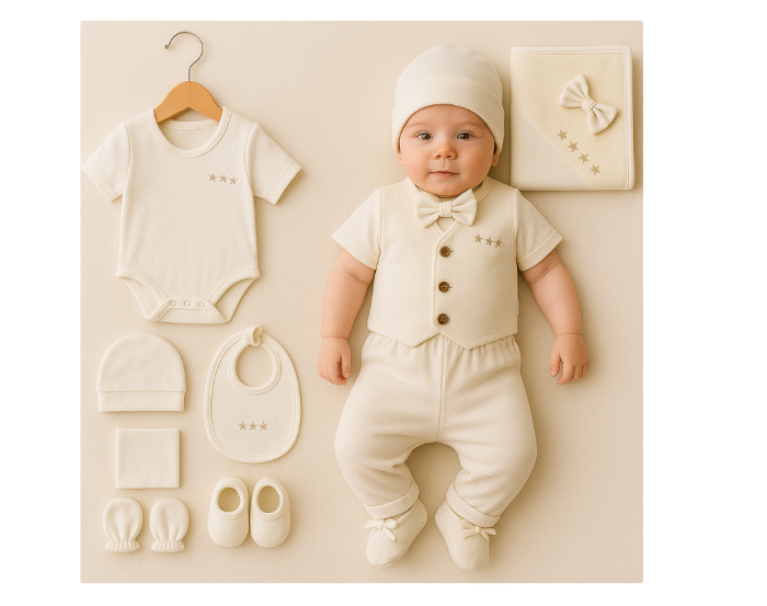 Costumas de botez, set 10 piese, Gentleman Stars [3]