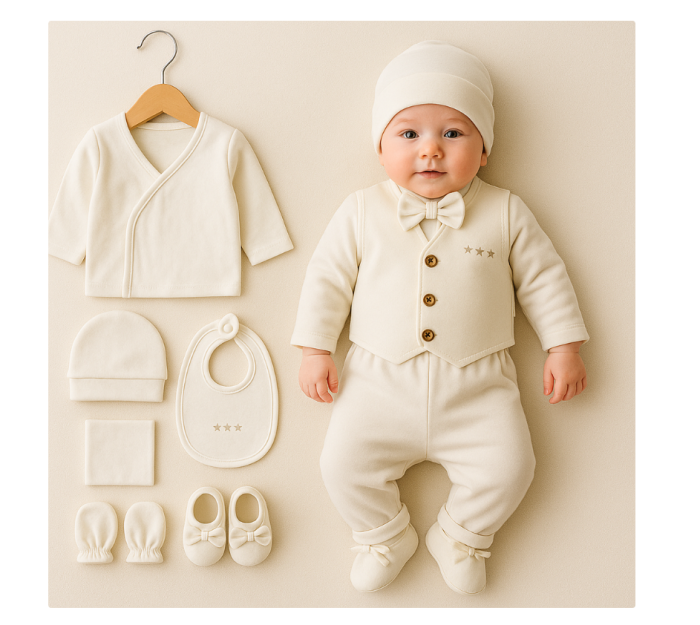 Costumas de botez, set 10 piese, Gentleman Stars [2]