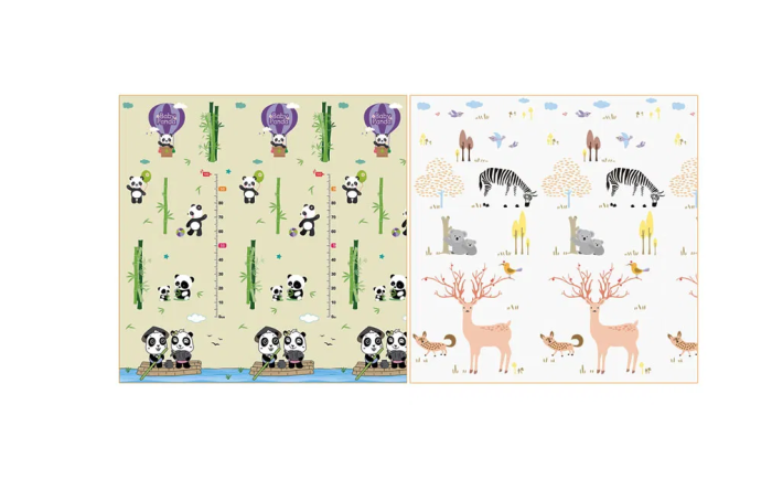 Covor de joaca bebelusi, cu doua fete, pliabil, animalute, 150×200 cm [2]