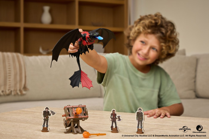 CUM SA ITI DRESEZI DRAGONUL INCERCAREA FLACARII SET DE JOACA BATALII ARZATOARE TUNUL APRINS DRAGONUL TOOTHLESS [4]