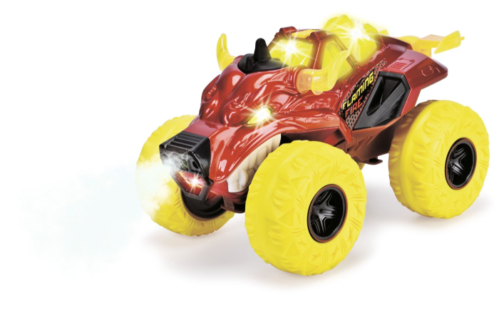 DICKIE MASINA DE TEREN FLAMING FIRE MONSTER CU LUMINI SUNETE SUSPENSII SI FUNCTIE ABUR 25CM [8]