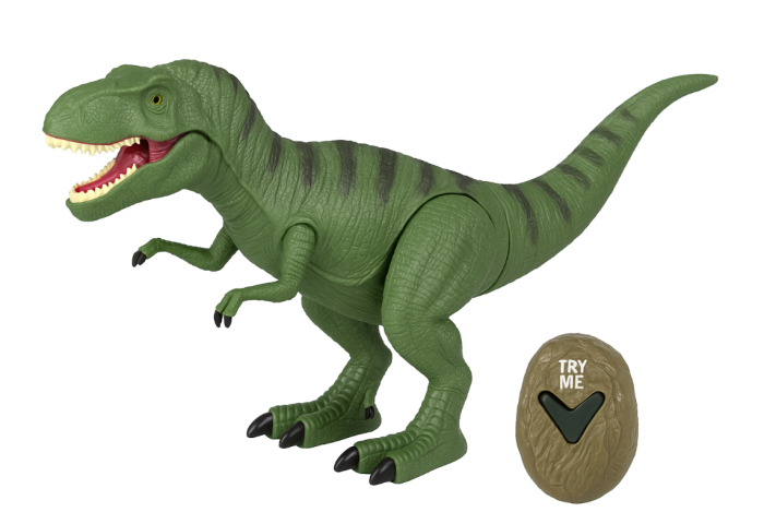 Dinozaur cu telecomanda prin infrarosu, lumini si sunete, 30 cm, Verde, 3 ani + [2]