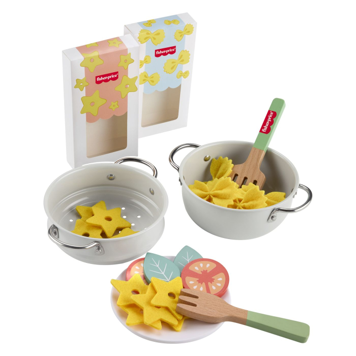 FISHER PRICE SET BUCATAR DIN LEMN OALE SI PASTE [10]