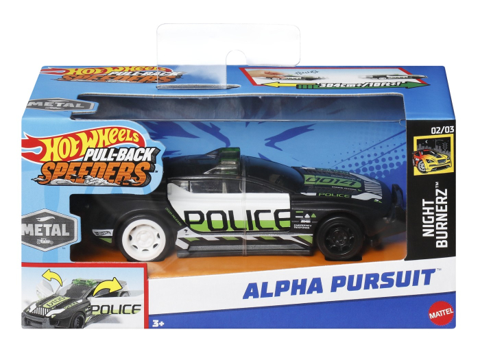 HOT WHEELS MASINUTA METALICA CU SISTEM PULL BACK POLICE ALPHA PURSUIT SCARA 1:43 [1]