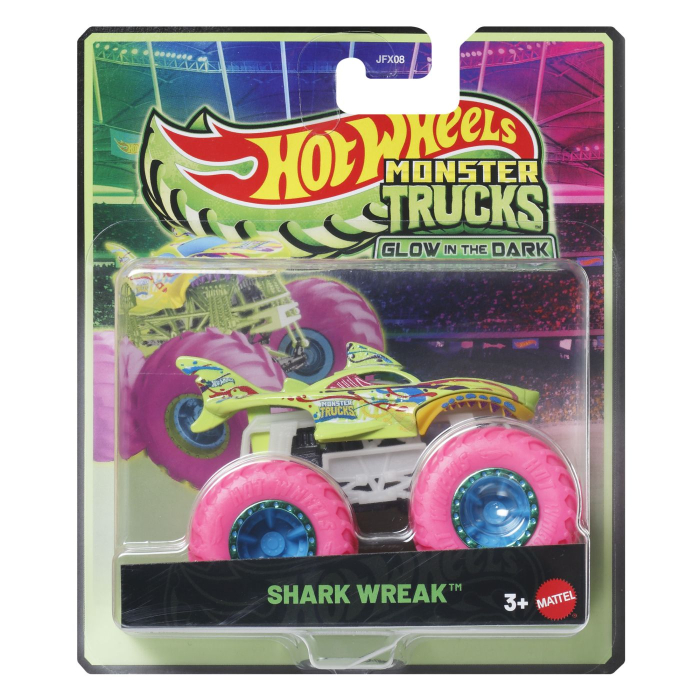 HOT WHEELS MONSTER TRUCK GLOW IN THE DARK MASINUTA SHARK WREAK SCARA 1 LA 64 [1]
